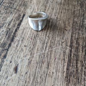 Brushed sterling silver ring